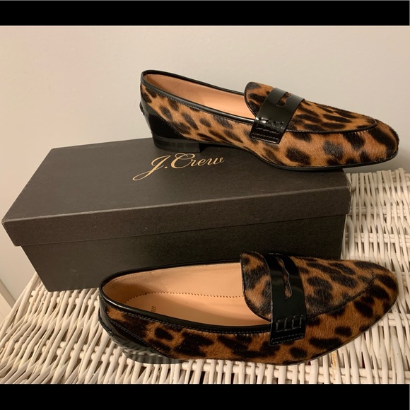 J. Crew Shoes - J.Crew haircalf academy leopard penny loafer